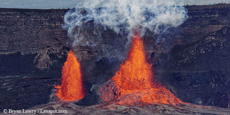 _BL_9172c 32625 GH5.jpg :: The white-tailed tropicbird, also known as Koa?'e kea in Hawaiian, is a seabird that breeds on tropical islands and lives in the crater walls of Kilauea volcanoes' Halemaumau Vent.
Adults have a 3' wingspan.
Episode 15 eruption Lava fountain, Kilauea volcano, Hawaii Volcanoes National Park, The Big Island of Hawaii. 3-26-25