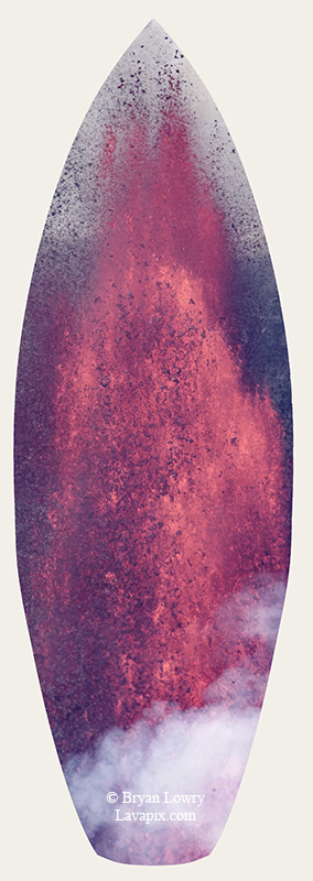 Episode 14-G9-7541s_31925.jpg :: Episode 14 eruption, Lava fountain, Kilauea volcano, Hawaii Volcanoes National Park, The Big Island of Hawaii. 3-19-20-2025

Printed in the shape of a surfboard