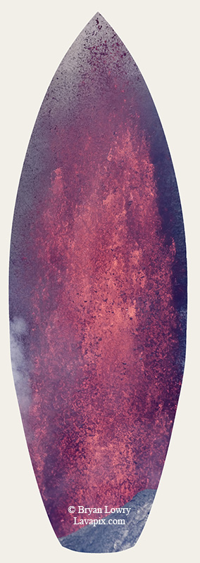 Episode 14-G9-7546s_31925 Bird.jpg :: Episode 14 eruption, Lava fountain, Kilauea volcano, Hawaii Volcanoes National Park, The Big Island of Hawaii. 3-19-20-2025

Printed in the shape of a surfboard