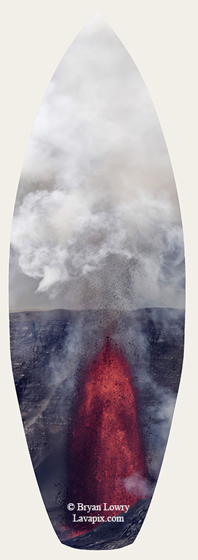 Episode 14-G9-7600s_31925.jpg :: Episode 14 eruption, Lava fountain, Kilauea volcano, Hawaii Volcanoes National Park, The Big Island of Hawaii. 3-19-20-2025

Printed in the shape of a surfboard