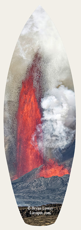 Episode 14_BL_6069s_32025 GH5.jpg :: Episode 14 eruption, Lava fountain, Kilauea volcano, Hawaii Volcanoes National Park, The Big Island of Hawaii. 3-19-20-2025

Printed in the shape of a surfboard