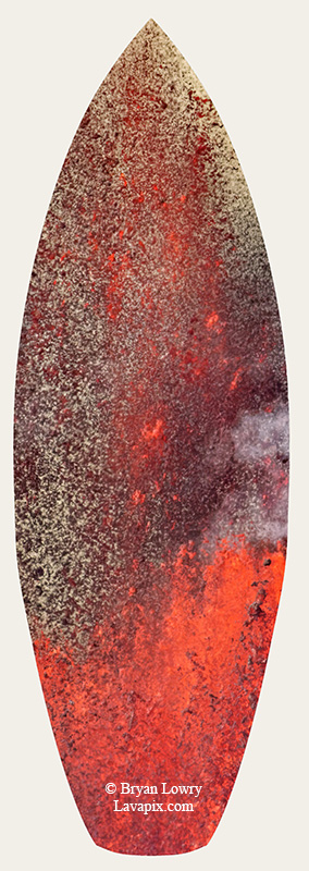 Episode 14_BL_6100s_32025 GH5.jpg :: Episode 14 eruption, Lava fountain, Kilauea volcano, Hawaii Volcanoes National Park, The Big Island of Hawaii. 3-19-20-2025

Printed in the shape of a surfboard