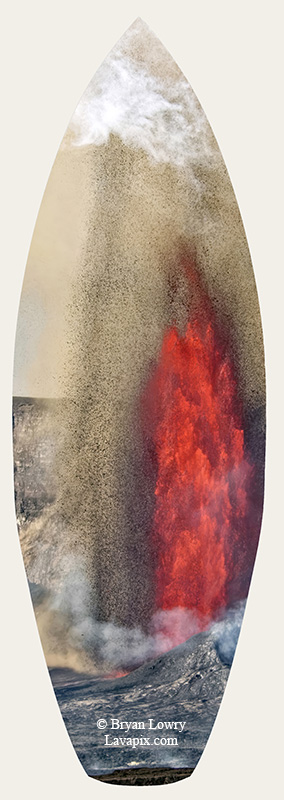 Episode 14_BL_6156s_32025 GH5.jpg :: Episode 14 eruption, Lava fountain, Kilauea volcano, Hawaii Volcanoes National Park, The Big Island of Hawaii. 3-19-20-2025

Printed in the shape of a surfboard