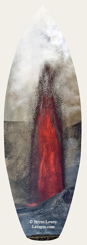 Episode 14_BL_8827s_32025 GH5.jpg :: Episode 14 eruption, Lava fountain, Kilauea volcano, Hawaii Volcanoes National Park, The Big Island of Hawaii. 3-19-20-2025

Printed in the shape of a surfboard