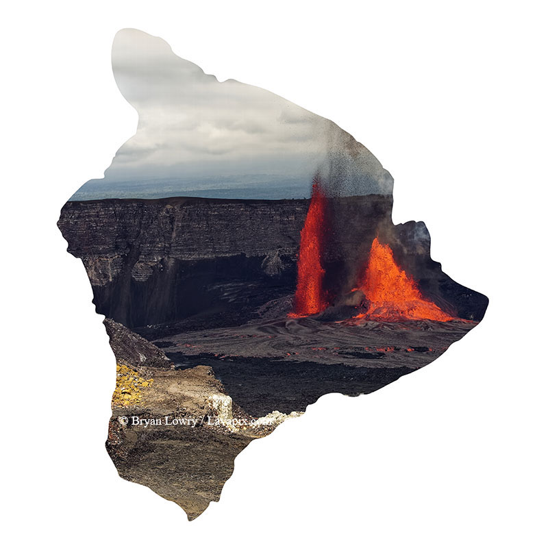 Episode 15_BJL7693 Bird_Big Island.jpg :: The white-tailed tropicbird, also known as Koa'e kea in Hawaiian, is a seabird that breeds on tropical islands and lives in the crater walls of Kilauea Volcano's Halemaumau Vent.
Adults have a 3-foot wingspan.
Episode 15 eruption, Lava fountain, Kilauea volcano, Hawaii Volcanoes National Park, The Big Island of Hawaii. 3-26-25

?Printed in the shape of The Big Island of Hawaii
