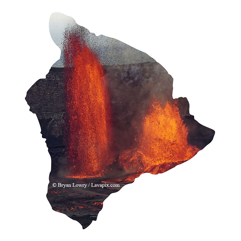 Episode 15_BJL7721 Bird_Big Island.jpg :: The white-tailed tropicbird, also known as Koa'e kea in Hawaiian, is a seabird that breeds on tropical islands and lives in the crater walls of Kilauea Volcano's Halemaumau Vent.
Adults have a 3-foot wingspan.
Episode 15 eruption, Lava fountain, Kilauea volcano, Hawaii Volcanoes National Park, The Big Island of Hawaii. 3-26-25

?Printed in the shape of The Big Island of Hawaii
