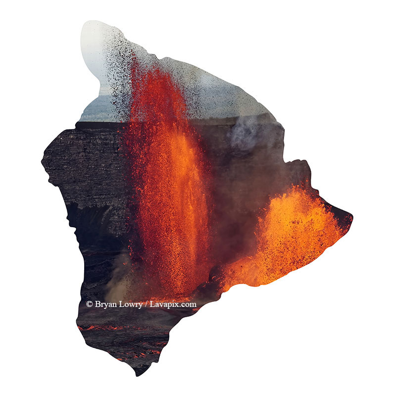 Episode 15_BJL7726 Bird_Big Island.jpg :: The white-tailed tropicbird, also known as Koa'e kea in Hawaiian, is a seabird that breeds on tropical islands and lives in the crater walls of Kilauea Volcano's Halemaumau Vent.
Adults have a 3-foot wingspan.
Episode 15 eruption, Lava fountain, Kilauea volcano, Hawaii Volcanoes National Park, The Big Island of Hawaii. 3-26-25

?Printed in the shape of The Big Island of Hawaii
