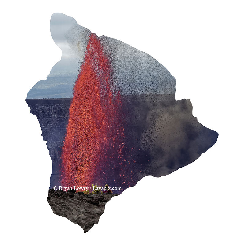 Episode 15_BJL7864 Bird_Big Island.jpg :: The white-tailed tropicbird, also known as Koa'e kea in Hawaiian, is a seabird that breeds on tropical islands and lives in the crater walls of Kilauea Volcano's Halemaumau Vent.
Adults have a 3-foot wingspan.
Episode 15 eruption, Lava fountain, Kilauea volcano, Hawaii Volcanoes National Park, The Big Island of Hawaii. 3-26-25

?Printed in the shape of The Big Island of Hawaii
