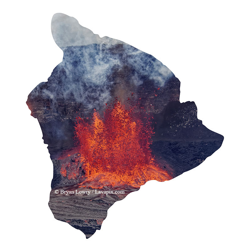 Episode 15_BL9175 Bird_Big Island.jpg :: The white-tailed tropicbird, also known as Koa'e kea in Hawaiian, is a seabird that breeds on tropical islands and lives in the crater walls of Kilauea Volcano's Halemaumau Vent.
Adults have a 3-foot wingspan.
Episode 15 eruption, Lava fountain, Kilauea volcano, Hawaii Volcanoes National Park, The Big Island of Hawaii. 3-26-25

?Printed in the shape of The Big Island of Hawaii