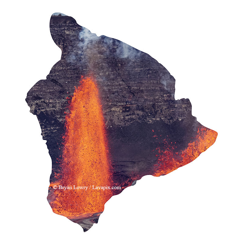 Episode 15_BL9180 Bird_Big Island.jpg :: The white-tailed tropicbird, also known as Koa'e kea in Hawaiian, is a seabird that breeds on tropical islands and lives in the crater walls of Kilauea Volcano's Halemaumau Vent.
Adults have a 3-foot wingspan.
Episode 15 eruption, Lava fountain, Kilauea volcano, Hawaii Volcanoes National Park, The Big Island of Hawaii. 3-26-25

?Printed in the shape of The Big Island of Hawaii