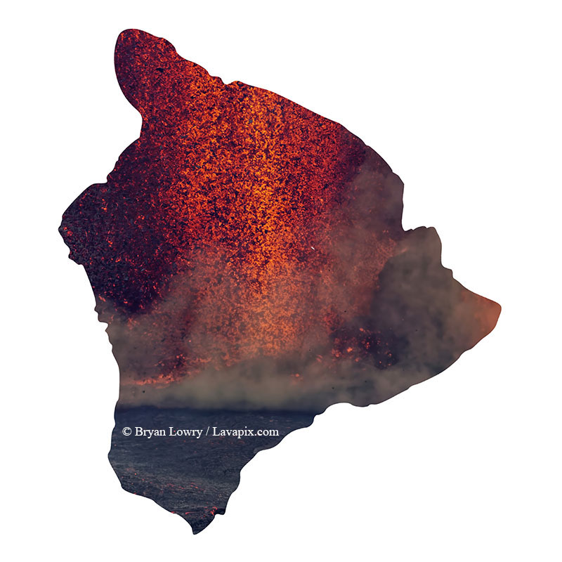 Episode 15_BL9210 Bird_Big Island.jpg :: The white-tailed tropicbird, also known as Koa'e kea in Hawaiian, is a seabird that breeds on tropical islands and lives in the crater walls of Kilauea Volcano's Halemaumau Vent.
Adults have a 3-foot wingspan.
Episode 15 eruption, Lava fountain, Kilauea volcano, Hawaii Volcanoes National Park, The Big Island of Hawaii. 3-26-25

?Printed in the shape of The Big Island of Hawaii