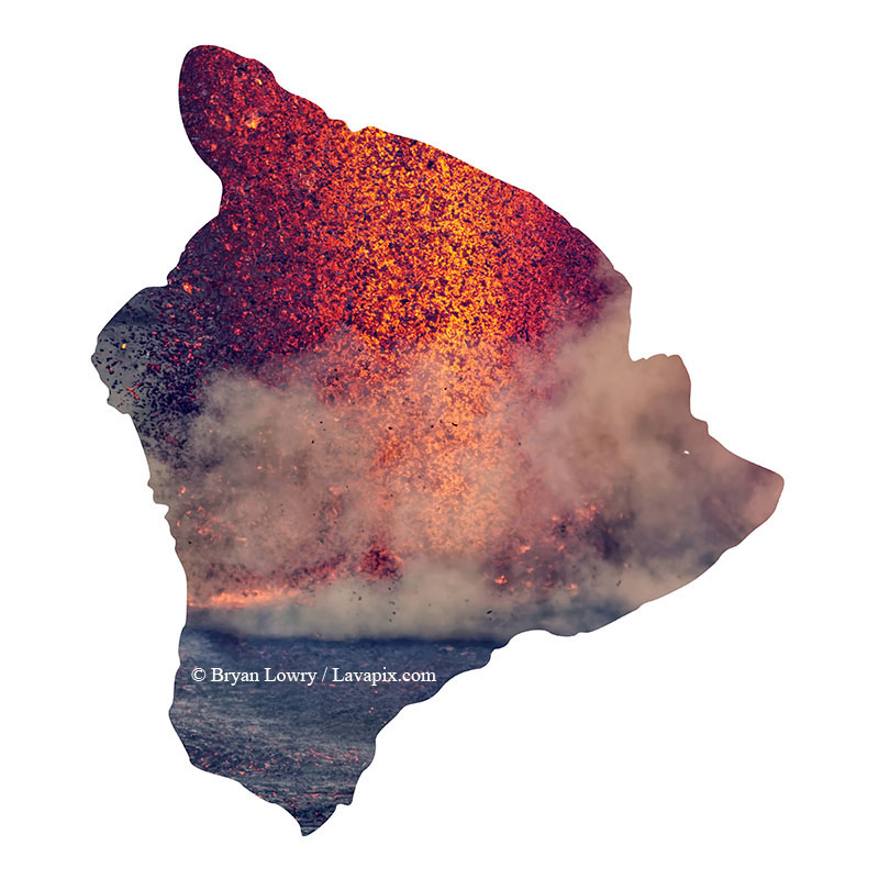 Episode 15_BL9211 Bird_Big Island.jpg :: The white-tailed tropicbird, also known as Koa'e kea in Hawaiian, is a seabird that breeds on tropical islands and lives in the crater walls of Kilauea Volcano's Halemaumau Vent.
Adults have a 3-foot wingspan.
Episode 15 eruption, Lava fountain, Kilauea volcano, Hawaii Volcanoes National Park, The Big Island of Hawaii. 3-26-25

?Printed in the shape of The Big Island of Hawaii