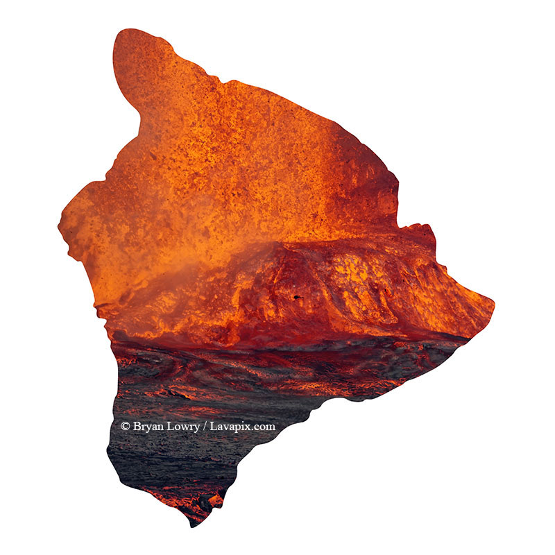 Episode 15_BL9213 Bird_Big Island.jpg :: The white-tailed tropicbird, also known as Koa'e kea in Hawaiian, is a seabird that breeds on tropical islands and lives in the crater walls of Kilauea Volcano's Halemaumau Vent.
Adults have a 3-foot wingspan.
Episode 15 eruption, Lava fountain, Kilauea volcano, Hawaii Volcanoes National Park, The Big Island of Hawaii. 3-26-25

?Printed in the shape of The Big Island of Hawaii