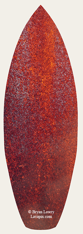 Episode 15_BL9221s Bird.jpg :: The white-tailed tropicbird, also known as Koa'e kea in Hawaiian, is a seabird that breeds on tropical islands and lives in the crater walls of Kilauea Volcano's Halemaumau Vent.
Adults have a 3-foot wingspan.
Episode 15 eruption, Lava fountain, Kilauea volcano, Hawaii Volcanoes National Park, The Big Island of Hawaii. 3-26-25

?Printed in the shape of a surfboard