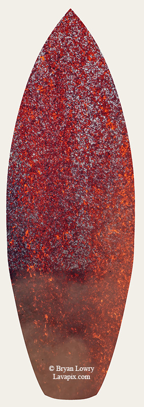 Episode 15_BL9223s(1).jpg :: The white-tailed tropicbird, also known as Koa'e kea in Hawaiian, is a seabird that breeds on tropical islands and lives in the crater walls of Kilauea Volcano's Halemaumau Vent.
Adults have a 3-foot wingspan.
Episode 15 eruption, Lava fountain, Kilauea volcano, Hawaii Volcanoes National Park, The Big Island of Hawaii. 3-26-25

?Printed in the shape of a surfboard