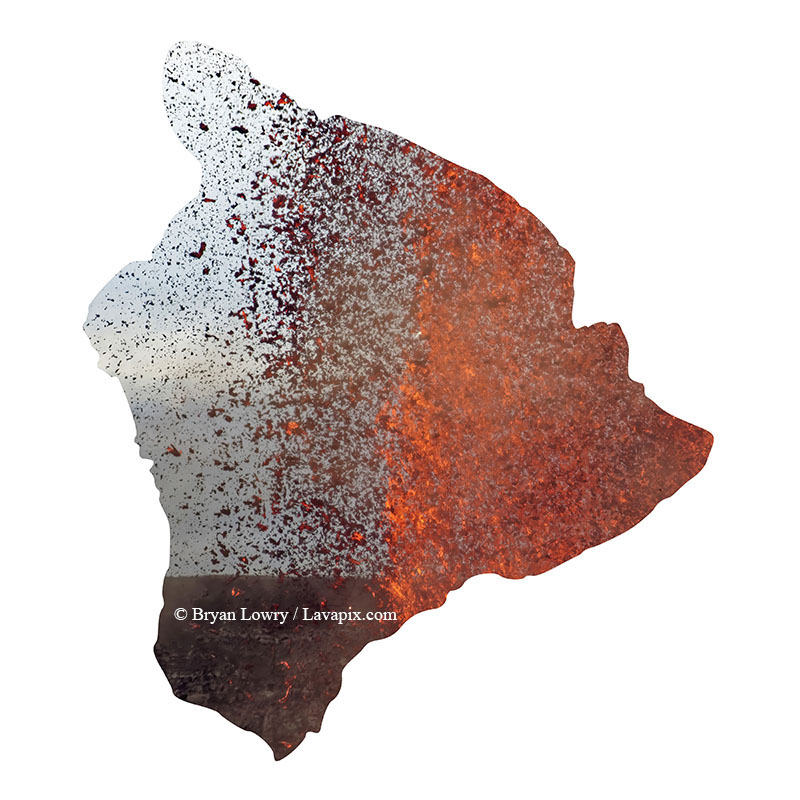 Episode 15_BL9224 Bird_Big Island.jpg :: The white-tailed tropicbird, also known as Koa'e kea in Hawaiian, is a seabird that breeds on tropical islands and lives in the crater walls of Kilauea Volcano's Halemaumau Vent.
Adults have a 3-foot wingspan.
Episode 15 eruption, Lava fountain, Kilauea volcano, Hawaii Volcanoes National Park, The Big Island of Hawaii. 3-26-25

?Printed in the shape of The Big Island of Hawaii