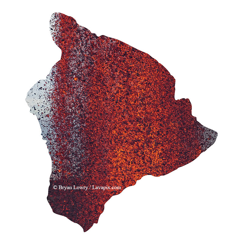 Episode 15_BL9228 Big Island.jpg :: The white-tailed tropicbird, also known as Koa'e kea in Hawaiian, is a seabird that breeds on tropical islands and lives in the crater walls of Kilauea Volcano's Halemaumau Vent.
Adults have a 3-foot wingspan.
Episode 15 eruption, Lava fountain, Kilauea volcano, Hawaii Volcanoes National Park, The Big Island of Hawaii. 3-26-25

?Printed in the shape of The Big Island of Hawaii