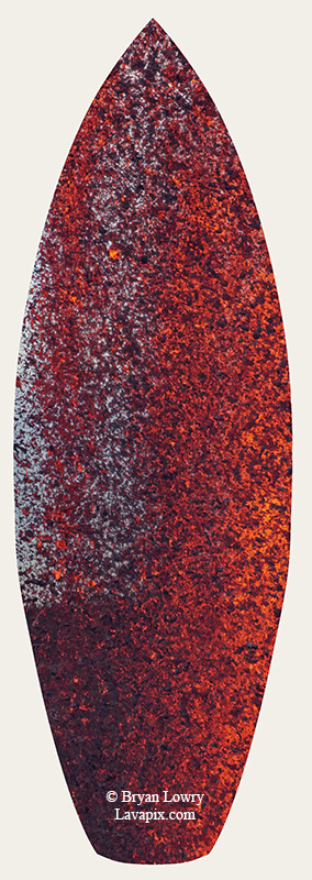 Episode 15_BL9228s(1).jpg :: The white-tailed tropicbird, also known as Koa'e kea in Hawaiian, is a seabird that breeds on tropical islands and lives in the crater walls of Kilauea Volcano's Halemaumau Vent.
Adults have a 3-foot wingspan.
Episode 15 eruption, Lava fountain, Kilauea volcano, Hawaii Volcanoes National Park, The Big Island of Hawaii. 3-26-25

?Printed in the shape of a surfboard