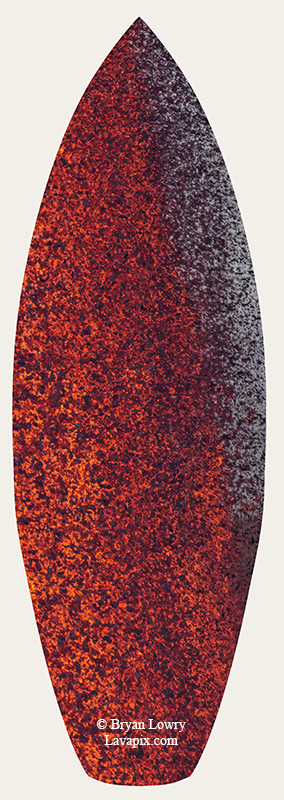 Episode 15_BL9228s-2.jpg :: The white-tailed tropicbird, also known as Koa'e kea in Hawaiian, is a seabird that breeds on tropical islands and lives in the crater walls of Kilauea Volcano's Halemaumau Vent.
Adults have a 3-foot wingspan.
Episode 15 eruption, Lava fountain, Kilauea volcano, Hawaii Volcanoes National Park, The Big Island of Hawaii. 3-26-25

?Printed in the shape of a surfboard