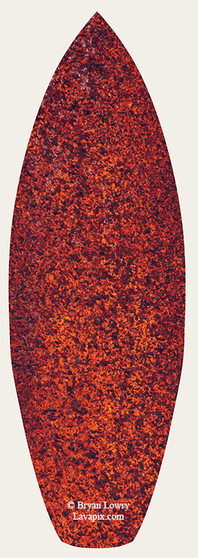 Episode 15_BL9228s-3.jpg :: The white-tailed tropicbird, also known as Koa'e kea in Hawaiian, is a seabird that breeds on tropical islands and lives in the crater walls of Kilauea Volcano's Halemaumau Vent.
Adults have a 3-foot wingspan.
Episode 15 eruption, Lava fountain, Kilauea volcano, Hawaii Volcanoes National Park, The Big Island of Hawaii. 3-26-25

?Printed in the shape of a surfboard