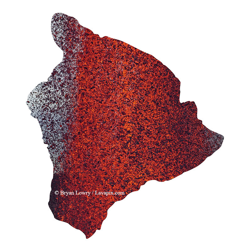 Episode 15_BL9229 Big Island.jpg :: The white-tailed tropicbird, also known as Koa'e kea in Hawaiian, is a seabird that breeds on tropical islands and lives in the crater walls of Kilauea Volcano's Halemaumau Vent.
Adults have a 3-foot wingspan.
Episode 15 eruption, Lava fountain, Kilauea volcano, Hawaii Volcanoes National Park, The Big Island of Hawaii. 3-26-25

?Printed in the shape of The Big Island of Hawaii