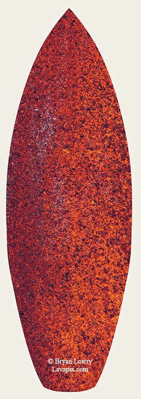 Episode 15_BL9230s-2 Bird.jpg :: The white-tailed tropicbird, also known as Koa'e kea in Hawaiian, is a seabird that breeds on tropical islands and lives in the crater walls of Kilauea Volcano's Halemaumau Vent.
Adults have a 3-foot wingspan.
Episode 15 eruption, Lava fountain, Kilauea volcano, Hawaii Volcanoes National Park, The Big Island of Hawaii. 3-26-25

?Printed in the shape of a surfboard