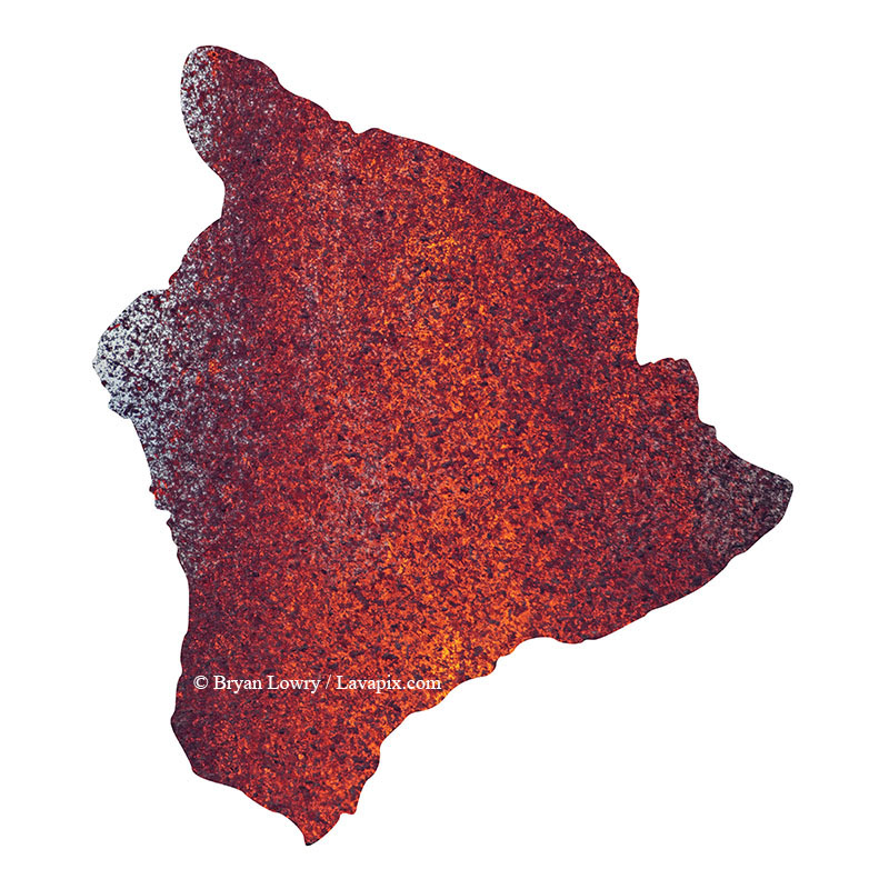 Episode 15_BL9233 Big Island.jpg :: The white-tailed tropicbird, also known as Koa'e kea in Hawaiian, is a seabird that breeds on tropical islands and lives in the crater walls of Kilauea Volcano's Halemaumau Vent.
Adults have a 3-foot wingspan.
Episode 15 eruption, Lava fountain, Kilauea volcano, Hawaii Volcanoes National Park, The Big Island of Hawaii. 3-26-25

?Printed in the shape of The Big Island of Hawaii