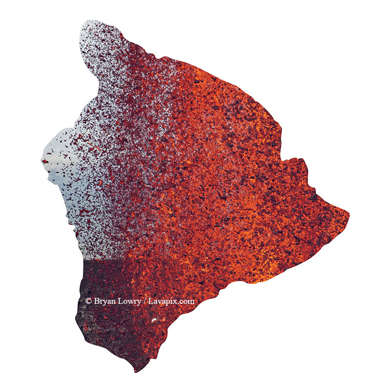 Episode 15_BL9235 Bird_Big Island.jpg :: The white-tailed tropicbird, also known as Koa'e kea in Hawaiian, is a seabird that breeds on tropical islands and lives in the crater walls of Kilauea Volcano's Halemaumau Vent.
Adults have a 3-foot wingspan.
Episode 15 eruption, Lava fountain, Kilauea volcano, Hawaii Volcanoes National Park, The Big Island of Hawaii. 3-26-25

?Printed in the shape of The Big Island of Hawaii