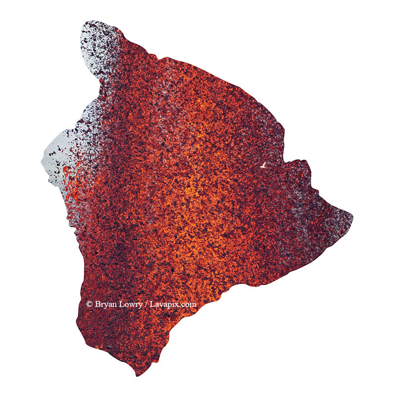 Episode 15_BL9240 Bird_Big Island.jpg :: The white-tailed tropicbird, also known as Koa'e kea in Hawaiian, is a seabird that breeds on tropical islands and lives in the crater walls of Kilauea Volcano's Halemaumau Vent.
Adults have a 3-foot wingspan.
Episode 15 eruption, Lava fountain, Kilauea volcano, Hawaii Volcanoes National Park, The Big Island of Hawaii. 3-26-25

?Printed in the shape of The Big Island of Hawaii