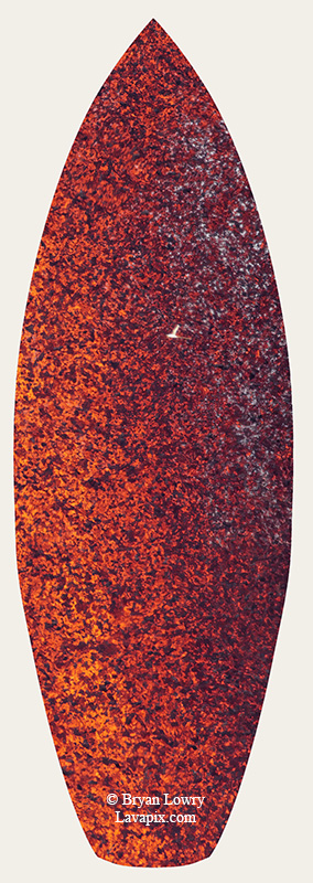 Episode 15_BL9240s Bird(1).jpg :: The white-tailed tropicbird, also known as Koa'e kea in Hawaiian, is a seabird that breeds on tropical islands and lives in the crater walls of Kilauea Volcano's Halemaumau Vent.
Adults have a 3-foot wingspan.
Episode 15 eruption, Lava fountain, Kilauea volcano, Hawaii Volcanoes National Park, The Big Island of Hawaii. 3-26-25

?Printed in the shape of a surfboard