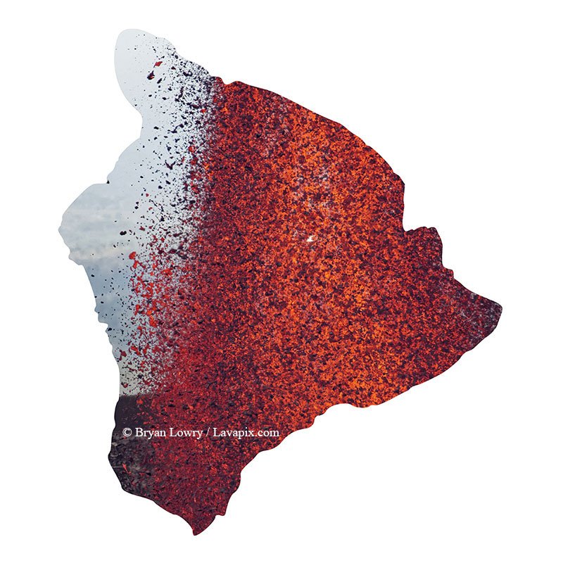 Episode 15_BL9241 Bird_Big Island.jpg :: The white-tailed tropicbird, also known as Koa'e kea in Hawaiian, is a seabird that breeds on tropical islands and lives in the crater walls of Kilauea Volcano's Halemaumau Vent.
Adults have a 3-foot wingspan.
Episode 15 eruption, Lava fountain, Kilauea volcano, Hawaii Volcanoes National Park, The Big Island of Hawaii. 3-26-25

?Printed in the shape of The Big Island of Hawaii