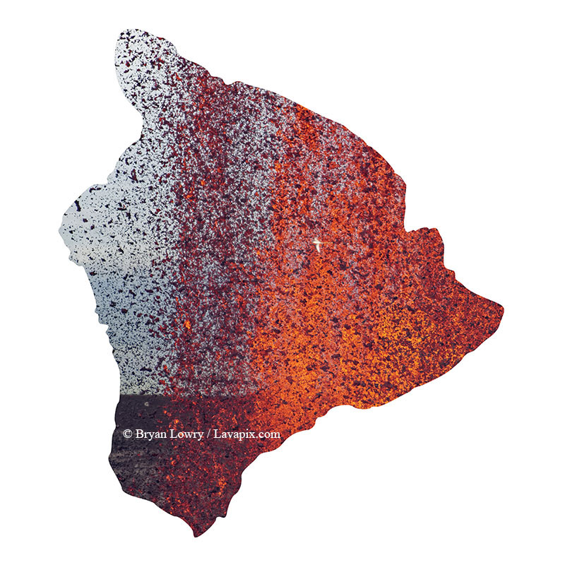 Episode 15_BL9249 Bird_Big Island.jpg :: The white-tailed tropicbird, also known as Koa'e kea in Hawaiian, is a seabird that breeds on tropical islands and lives in the crater walls of Kilauea Volcano's Halemaumau Vent.
Adults have a 3-foot wingspan.
Episode 15 eruption, Lava fountain, Kilauea volcano, Hawaii Volcanoes National Park, The Big Island of Hawaii. 3-26-25

?Printed in the shape of The Big Island of Hawaii