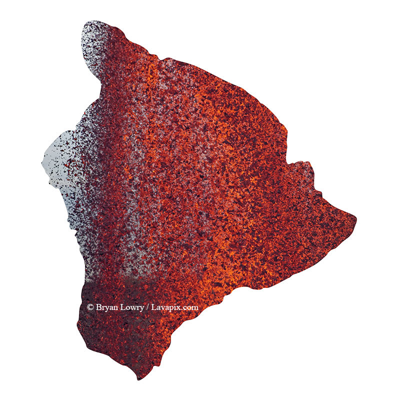 Episode 15_BL9253 Big Island.jpg :: The white-tailed tropicbird, also known as Koa'e kea in Hawaiian, is a seabird that breeds on tropical islands and lives in the crater walls of Kilauea Volcano's Halemaumau Vent.
Adults have a 3-foot wingspan.
Episode 15 eruption, Lava fountain, Kilauea volcano, Hawaii Volcanoes National Park, The Big Island of Hawaii. 3-26-25

?Printed in the shape of The Big Island of Hawaii