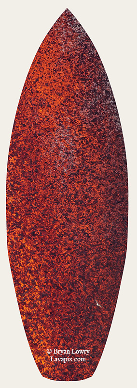 Episode 15_BL9253s-Bird(1).jpg :: The white-tailed tropicbird, also known as Koa'e kea in Hawaiian, is a seabird that breeds on tropical islands and lives in the crater walls of Kilauea Volcano's Halemaumau Vent.
Adults have a 3-foot wingspan.
Episode 15 eruption, Lava fountain, Kilauea volcano, Hawaii Volcanoes National Park, The Big Island of Hawaii. 3-26-25

?Printed in the shape of a surfboard