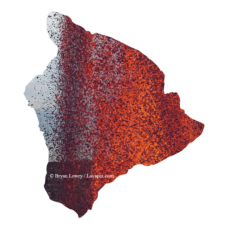 Episode 15_BL9254 Big Island.jpg :: The white-tailed tropicbird, also known as Koa'e kea in Hawaiian, is a seabird that breeds on tropical islands and lives in the crater walls of Kilauea Volcano's Halemaumau Vent.
Adults have a 3-foot wingspan.
Episode 15 eruption, Lava fountain, Kilauea volcano, Hawaii Volcanoes National Park, The Big Island of Hawaii. 3-26-25

?Printed in the shape of The Big Island of Hawaii