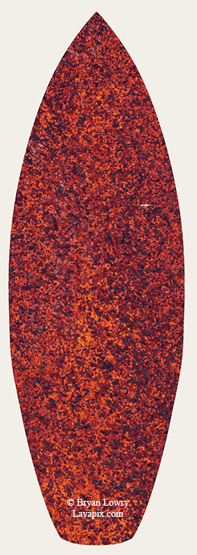 Episode 15_BL9257s Bird.jpg :: The white-tailed tropicbird, also known as Koa'e kea in Hawaiian, is a seabird that breeds on tropical islands and lives in the crater walls of Kilauea Volcano's Halemaumau Vent.
Adults have a 3-foot wingspan.
Episode 15 eruption, Lava fountain, Kilauea volcano, Hawaii Volcanoes National Park, The Big Island of Hawaii. 3-26-25

?Printed in the shape of a surfboard