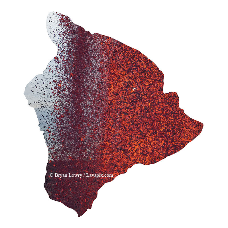 Episode 15_BL9258 Bird_Big Island.jpg :: The white-tailed tropicbird, also known as Koa'e kea in Hawaiian, is a seabird that breeds on tropical islands and lives in the crater walls of Kilauea Volcano's Halemaumau Vent.
Adults have a 3-foot wingspan.
Episode 15 eruption, Lava fountain, Kilauea volcano, Hawaii Volcanoes National Park, The Big Island of Hawaii. 3-26-25

?Printed in the shape of The Big Island of Hawaii