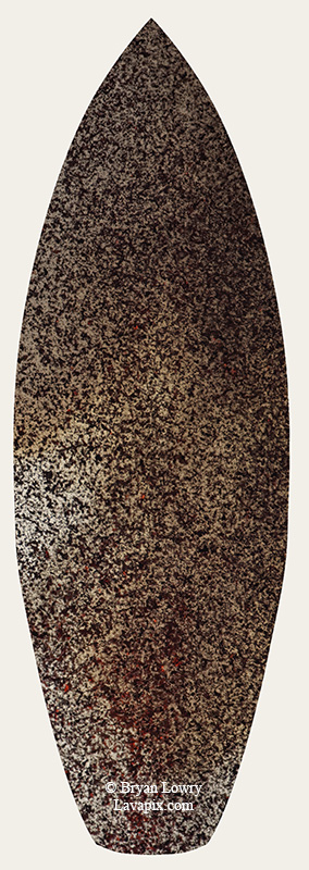 Episode 15_BL9263s-2(1).jpg :: The white-tailed tropicbird, also known as Koa'e kea in Hawaiian, is a seabird that breeds on tropical islands and lives in the crater walls of Kilauea Volcano's Halemaumau Vent.
Adults have a 3-foot wingspan.
Episode 15 eruption, Lava fountain, Kilauea volcano, Hawaii Volcanoes National Park, The Big Island of Hawaii. 3-26-25

?Printed in the shape of a surfboard