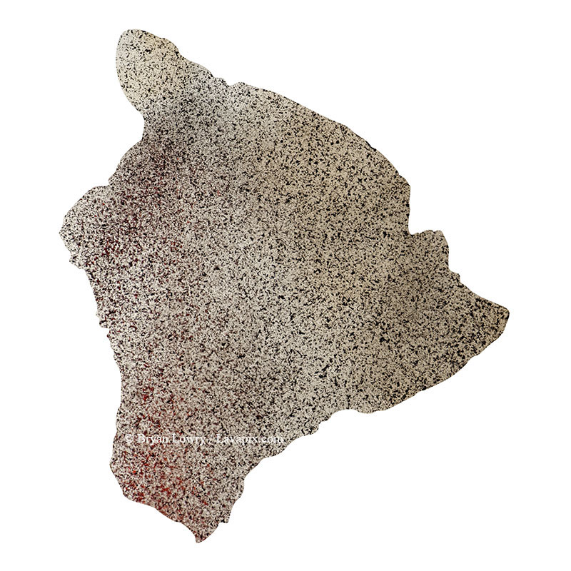 Episode 15_BL9265_Big Island.jpg :: The white-tailed tropicbird, also known as Koa'e kea in Hawaiian, is a seabird that breeds on tropical islands and lives in the crater walls of Kilauea Volcano's Halemaumau Vent.
Adults have a 3-foot wingspan.
Episode 15 eruption, Lava fountain, Kilauea volcano, Hawaii Volcanoes National Park, The Big Island of Hawaii. 3-26-25

?Printed in the shape of The Big Island of Hawaii