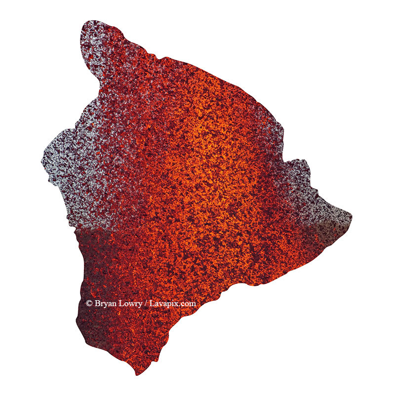 Episode 15_BL9281_Big Island.jpg :: The white-tailed tropicbird, also known as Koa'e kea in Hawaiian, is a seabird that breeds on tropical islands and lives in the crater walls of Kilauea Volcano's Halemaumau Vent.
Adults have a 3-foot wingspan.
Episode 15 eruption, Lava fountain, Kilauea volcano, Hawaii Volcanoes National Park, The Big Island of Hawaii. 3-26-25

?Printed in the shape of The Big Island of Hawaii