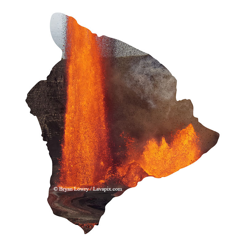 Episode 15_BL9290 Bird_Big Island.jpg :: The white-tailed tropicbird, also known as Koa'e kea in Hawaiian, is a seabird that breeds on tropical islands and lives in the crater walls of Kilauea Volcano's Halemaumau Vent.
Adults have a 3-foot wingspan.
Episode 15 eruption, Lava fountain, Kilauea volcano, Hawaii Volcanoes National Park, The Big Island of Hawaii. 3-26-25

?Printed in the shape of The Big Island of Hawaii