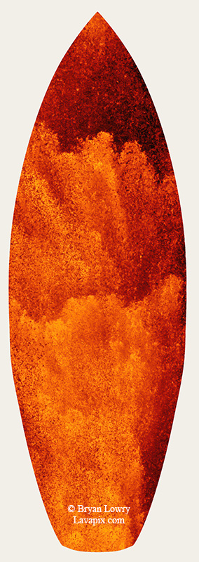 Episode 24-GH5_9476s_6425 Shaka.jpg :: Episode 24 eruption, Lava fountain, Kilauea volcano, Hawaii Volcanoes National Park, The Big Island of Hawaii. 6-4-2025

Printed in the shape of a surfboard