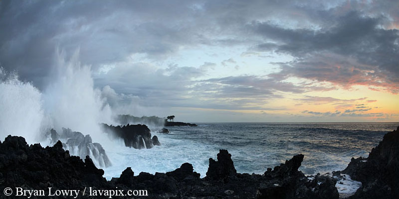 495c-1225139826.jpg :: Sunset and waves, End of the world, End of Ali'i Dr, Kailua Kona, The Big Island of Hawaii