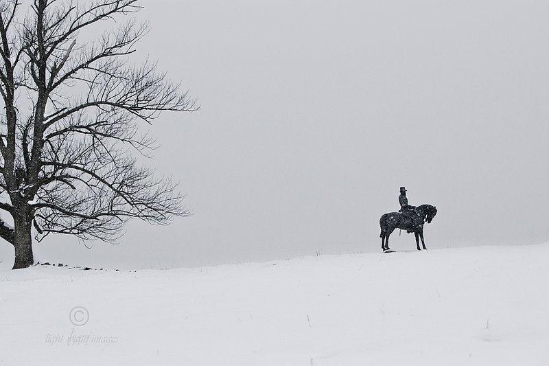 Gettysburg Winter Silhouette.jpg :: 1st place Landscape B&W Advanced Amateur and Best of Show B&W
