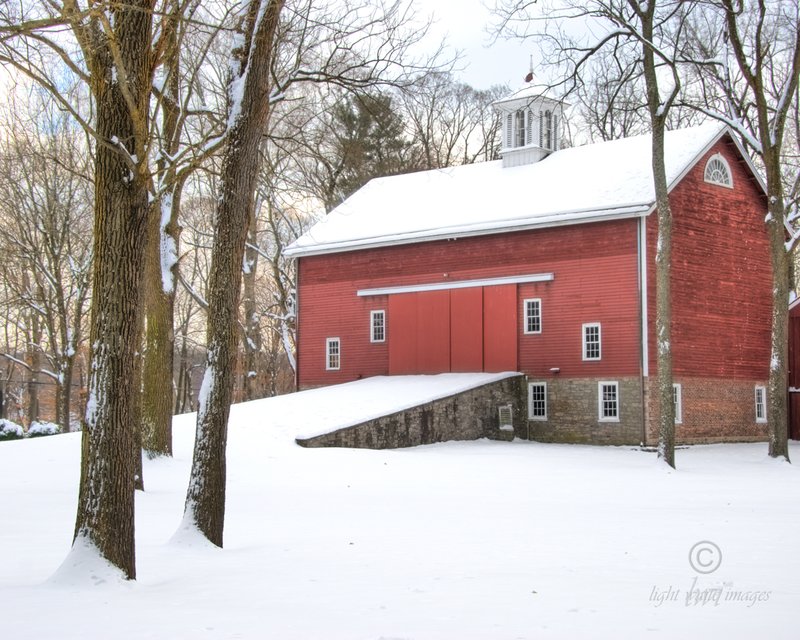 red tinicum barn in snow.jpg :: 2nd place Bucks County Parks, Color, Advanced Amateur