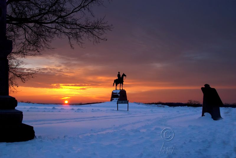 Meade at Snowy Dawn.jpg :: General Meade at Dawn in Winter
