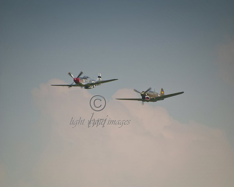 P-40 P-51 Flight.jpg :: P41 & P51 in Flight