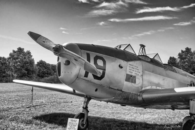 PT-19 BW.jpg :: B&W conversion of photo of PT 19 at EAA Oshkosh 2022