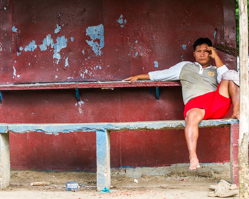 20130810EmberaIndians-2912.jpg :: A man watching at the \