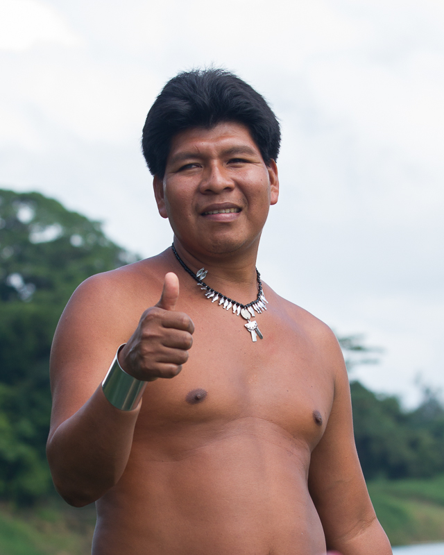 20130810EmberaIndians-2918.jpg :: Didimo guiding us along the Chagres River